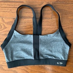 Champion Duo Dry Racerback Sports Bra Grey / Black Size XS